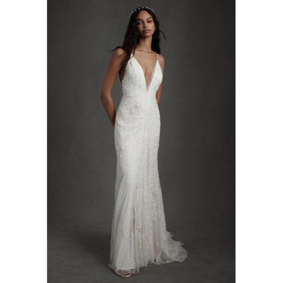 BHLDN Veronique Wedding Gown Size 4 NEW - Picture 5 of 13